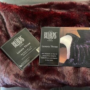 Bill Blass Luxury Faux Fur Throw Burgundy